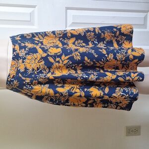 Brixon Ivy Navy Blue And Orange Midi Skirt Size Medium